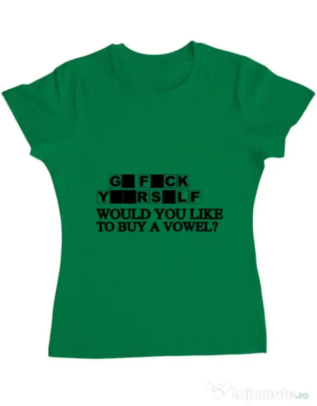 Tricou ADLER dama Go fuck yourself Verde mediu
