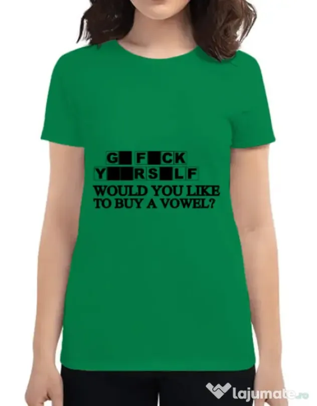 Tricou ADLER dama Go fuck yourself Verde mediu