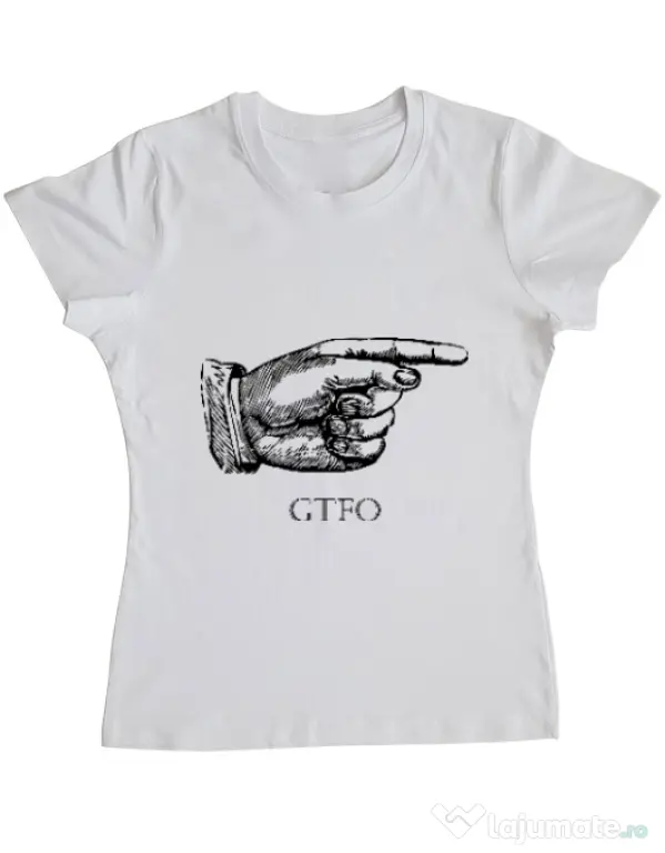 Tricou ADLER dama GTFO Alb