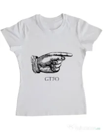 Tricou ADLER dama GTFO Alb