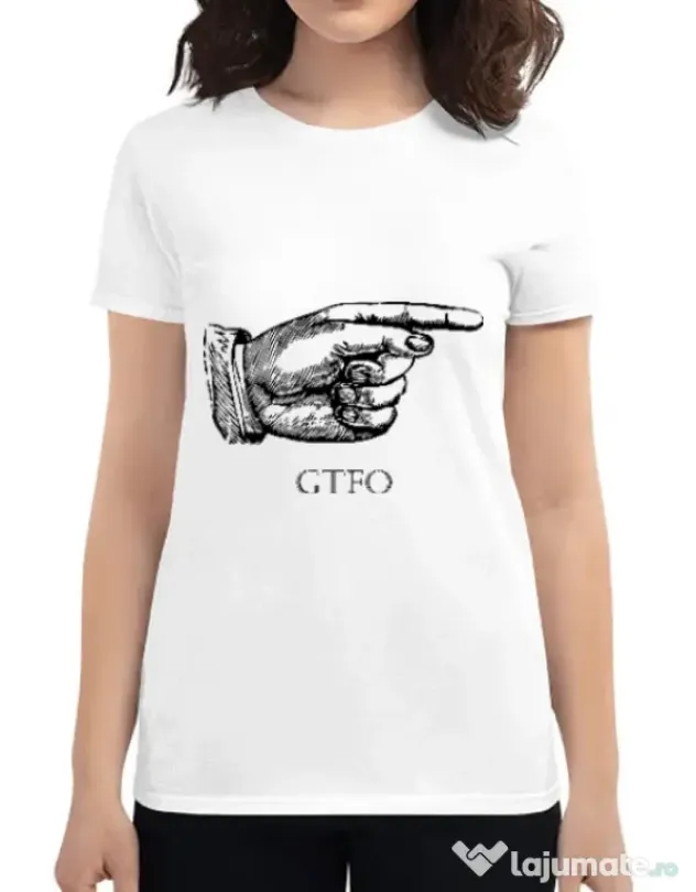 Tricou ADLER dama GTFO Alb