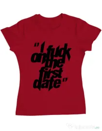 Tricou ADLER dama I fuck on the first date Rosu