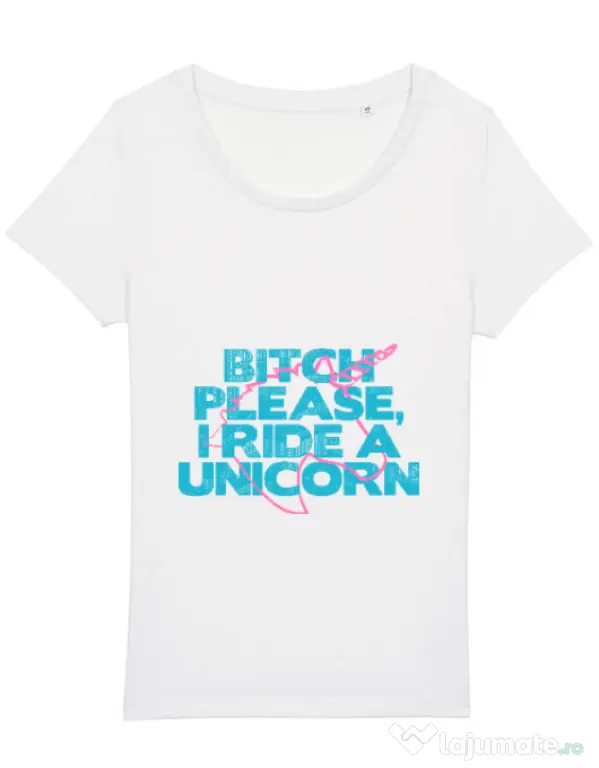 Tricou STANLEY STELLA dama I ride a unicorn Alb