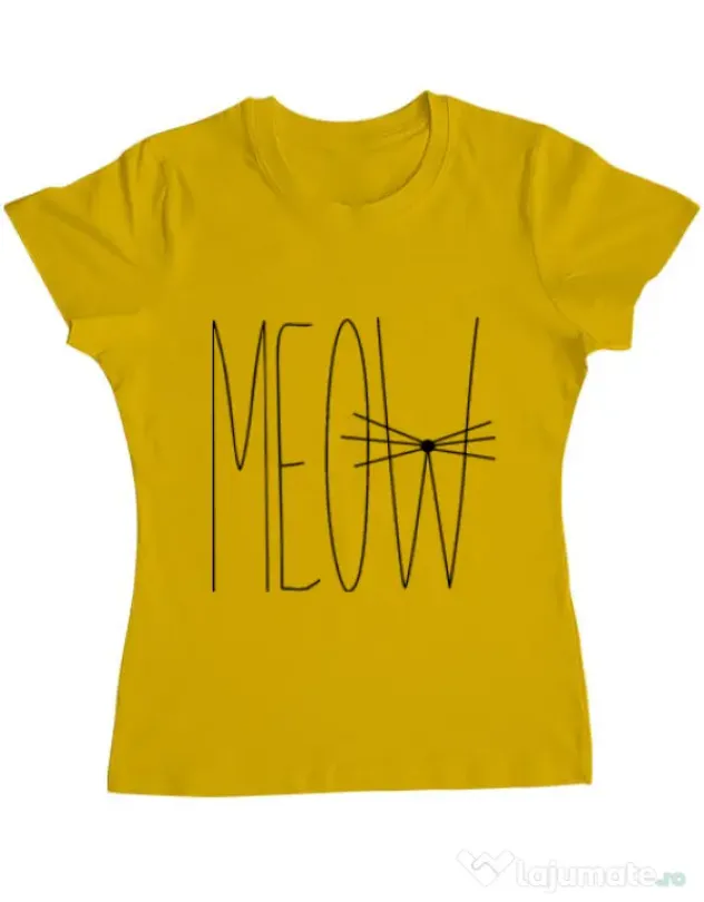 Tricou ADLER dama I am a cat Galben