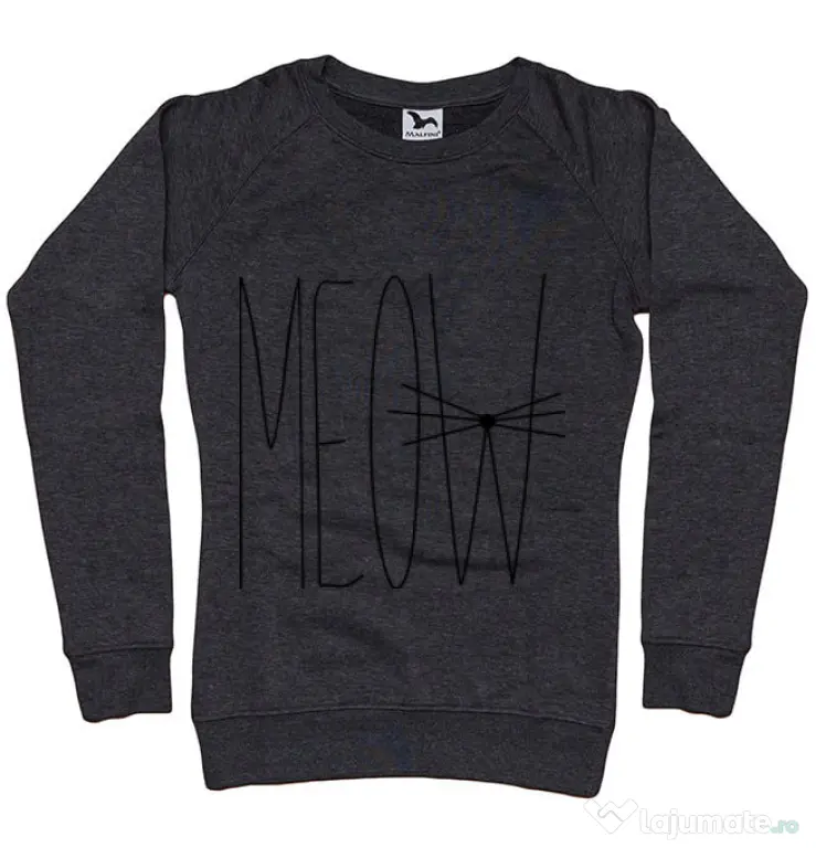 Bluza ADLER dama I am a cat Negru melanj