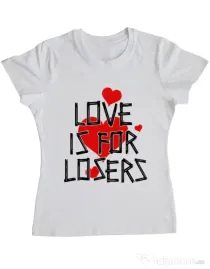 Tricou ADLER dama Love is for losers Alb