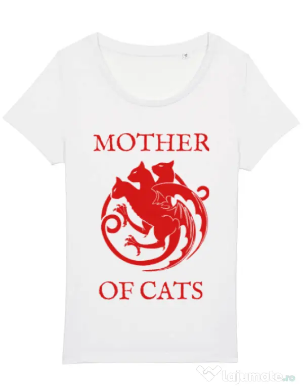 Tricou STANLEY STELLA dama Mother of cats Alb