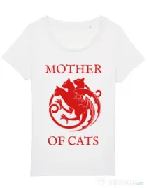Tricou STANLEY STELLA dama Mother of cats Alb