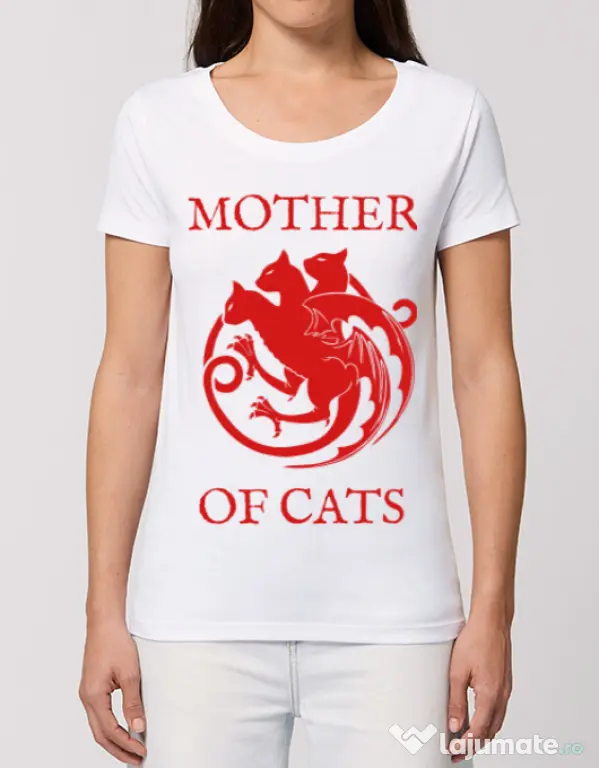 Tricou STANLEY STELLA dama Mother of cats Alb