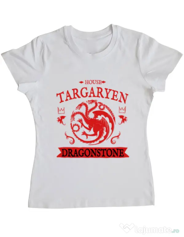 Tricou ADLER dama House Targaryen Alb