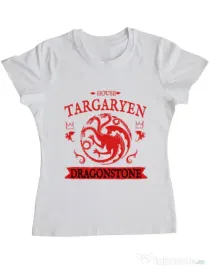 Tricou ADLER dama House Targaryen Alb