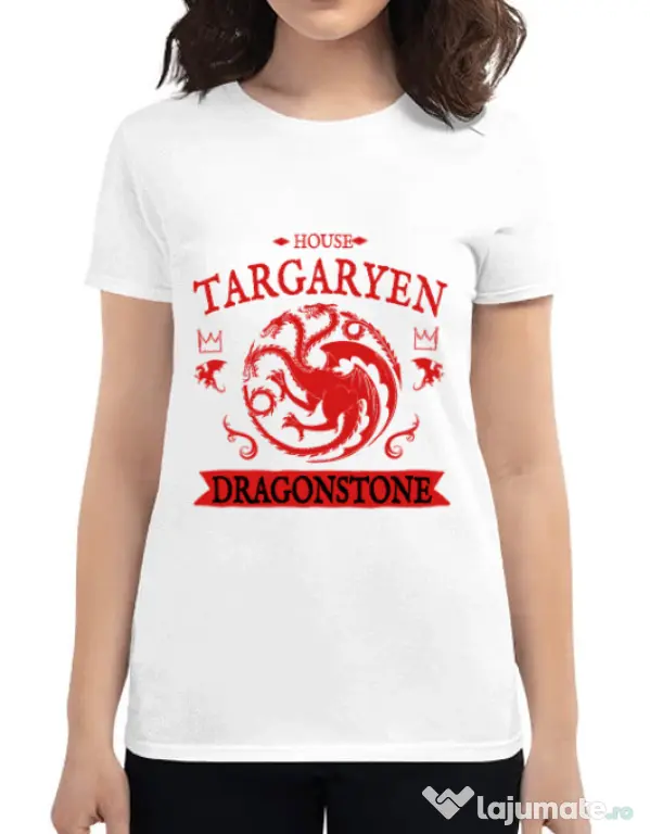 Tricou ADLER dama House Targaryen Alb