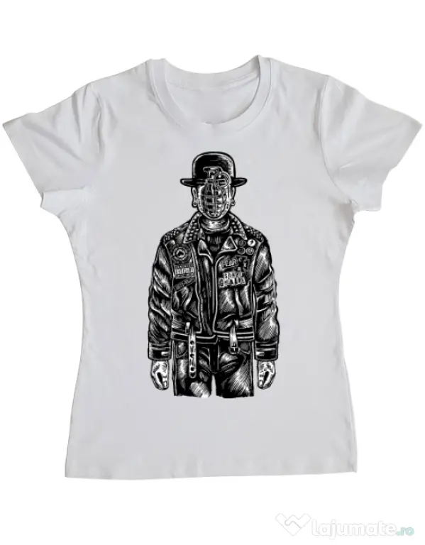 Tricou ADLER dama The son of grenade Alb