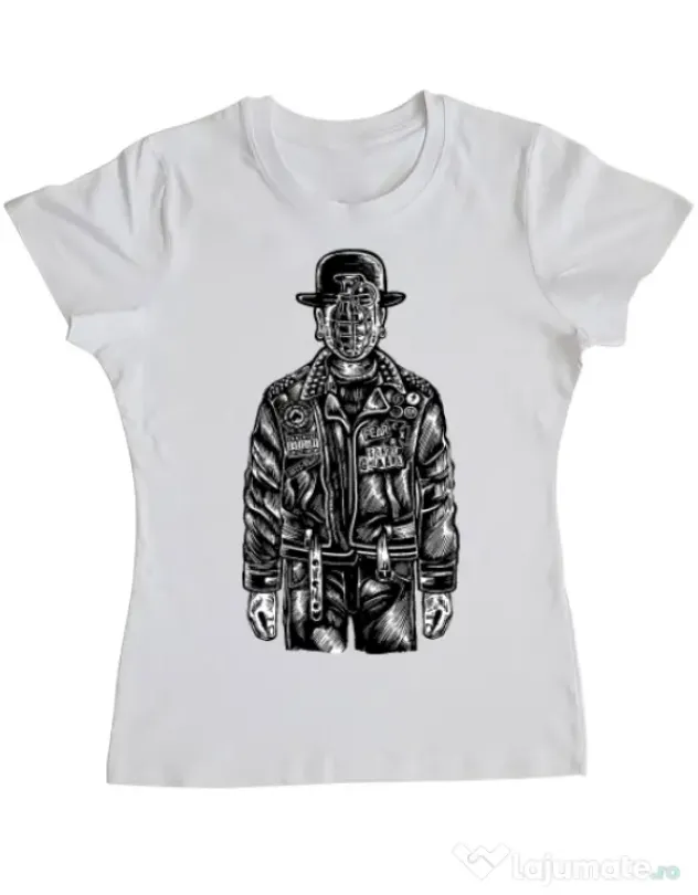 Tricou ADLER dama The son of grenade Alb