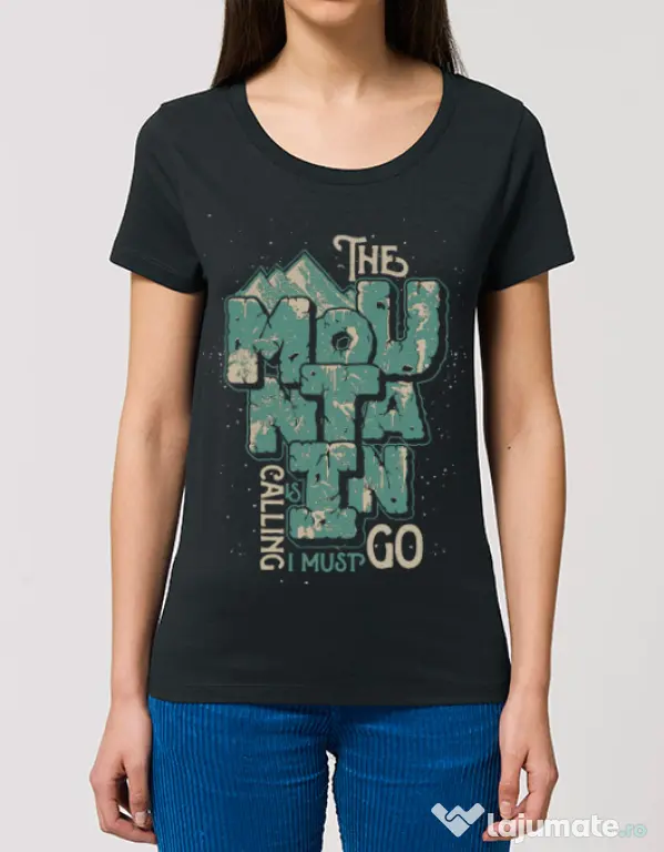 Tricou STANLEY STELLA dama The mountain is calling, I must go! Negru