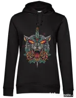 Hoodie dama cu gluga Stabbed wolf Negru