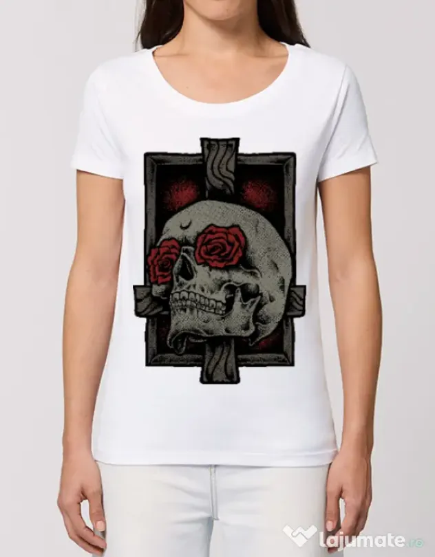 Tricou STANLEY STELLA dama Skullcross Alb