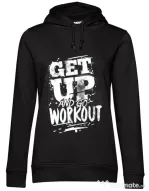 Hoodie dama cu gluga Get up and go workout Negru