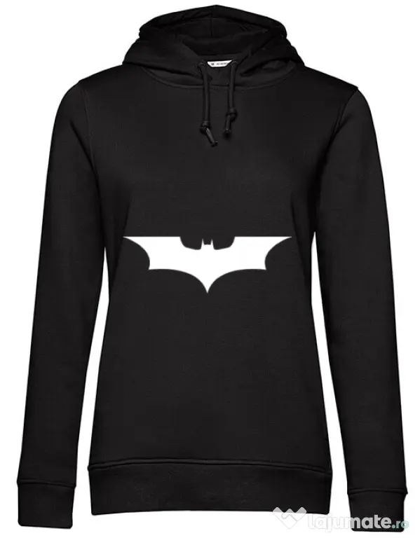 Hoodie dama cu gluga Dark knight Negru