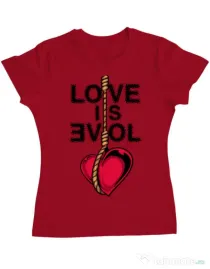 Tricou ADLER dama Love is evil Rosu
