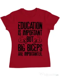 Tricou ADLER dama Big biceps Rosu