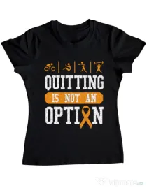 Tricou ADLER dama Quitting is not an option Negru