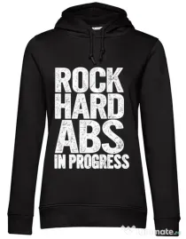 Hoodie dama cu gluga Rock hard abs Negru