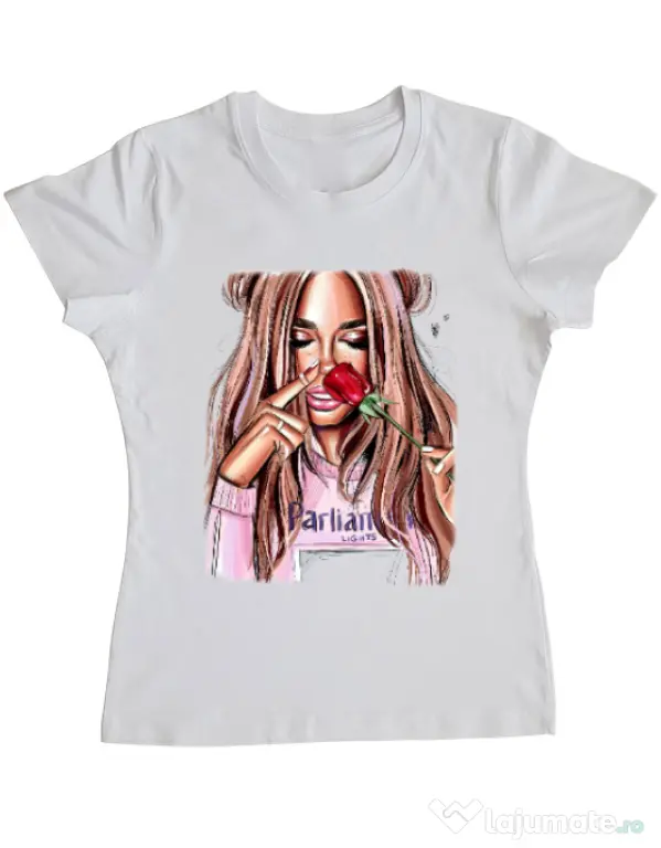 Tricou ADLER dama Sniff the life Alb