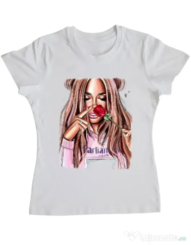Tricou ADLER dama Sniff the life Alb