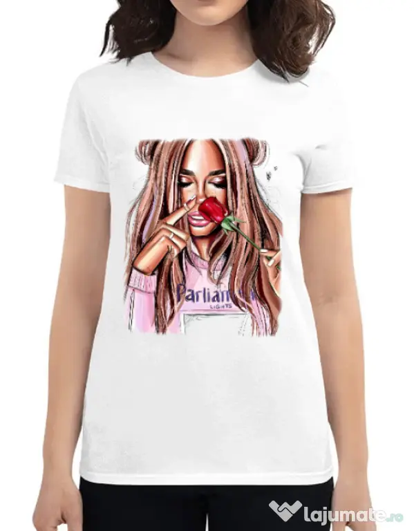 Tricou ADLER dama Sniff the life Alb