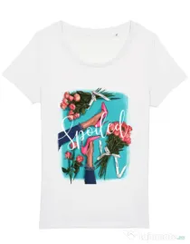 Tricou STANLEY STELLA dama High Heels and roses Alb