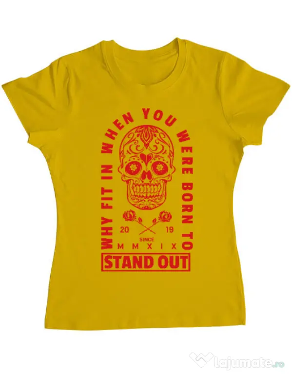 Tricou ADLER dama Born to stand out Galben