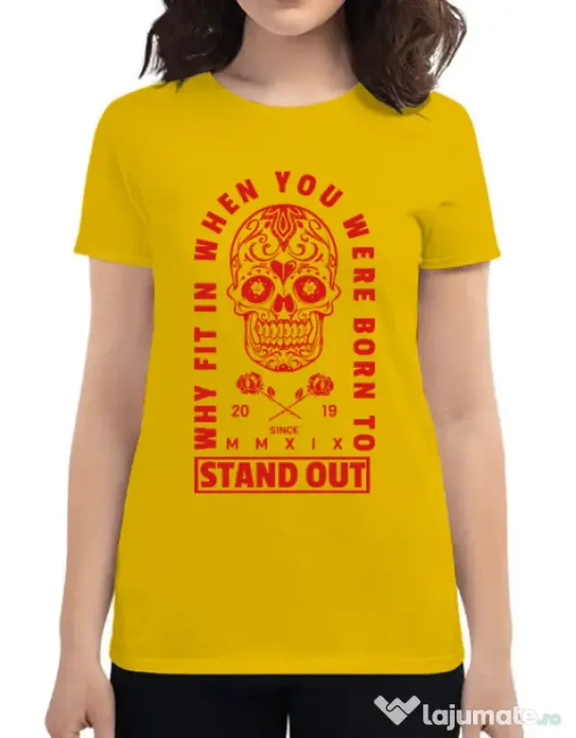 Tricou ADLER dama Born to stand out Galben
