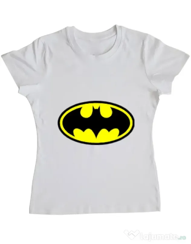 Tricou ADLER dama Batman Alb