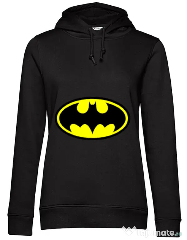 Hoodie dama cu gluga Batman Negru