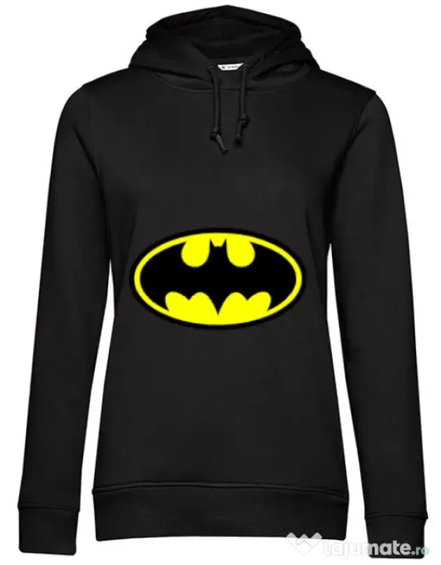 Hoodie dama cu gluga Batman Negru