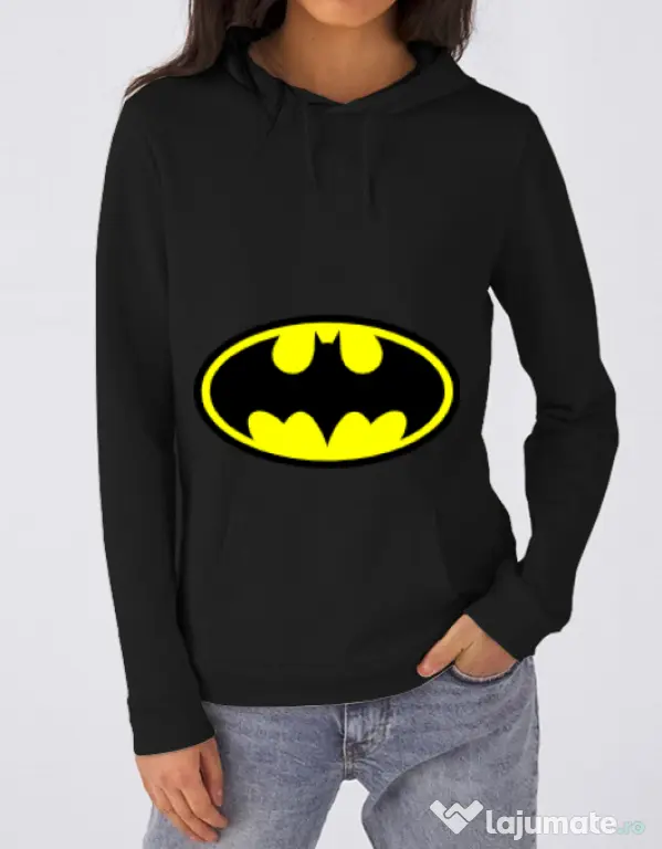 Hoodie dama cu gluga Batman Negru