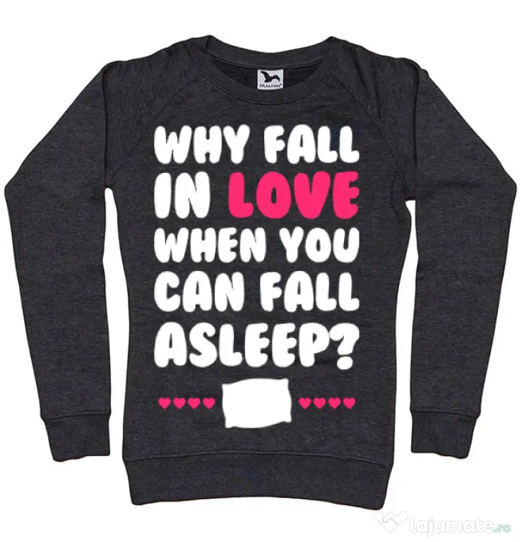 Bluza ADLER dama Why fall in love Negru melanj