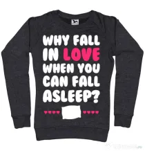 Bluza ADLER dama Why fall in love Negru melanj
