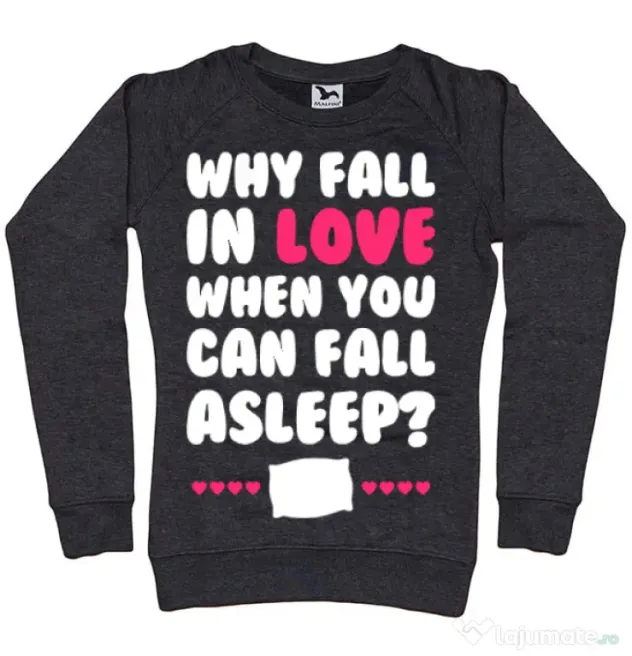 Bluza ADLER dama Why fall in love Negru melanj
