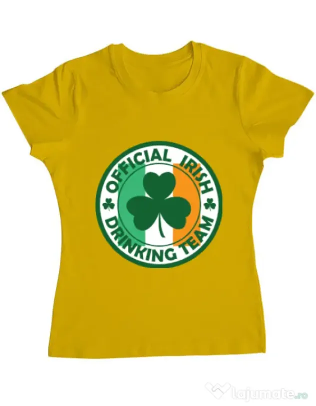 Tricou ADLER dama Irish Drinking Team Galben