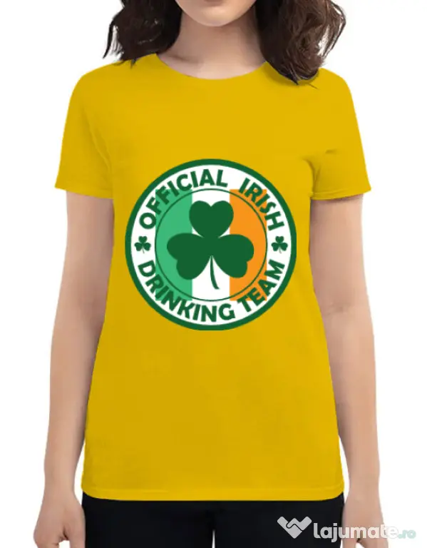 Tricou ADLER dama Irish Drinking Team Galben