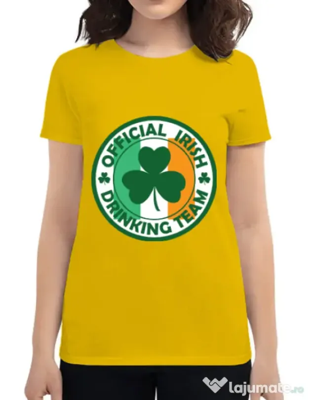 Tricou ADLER dama Irish Drinking Team Galben