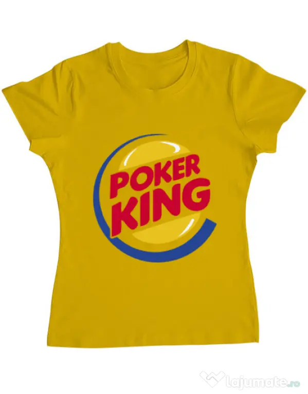 Tricou ADLER dama Poker King Galben