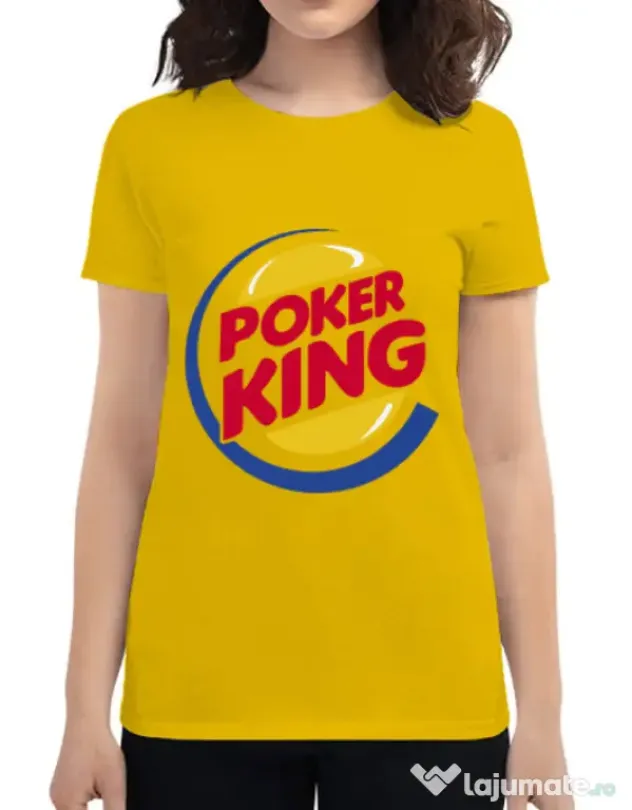 Tricou ADLER dama Poker King Galben