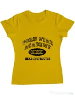 Tricou ADLER dama Porn star Academy Galben