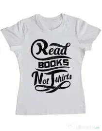 Tricou ADLER dama Read books Alb
