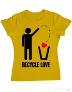 Tricou ADLER dama Recycle love Galben