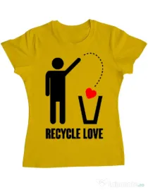 Tricou ADLER dama Recycle love Galben