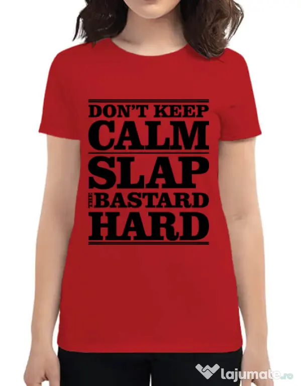 Tricou ADLER dama Slap the bastard Rosu